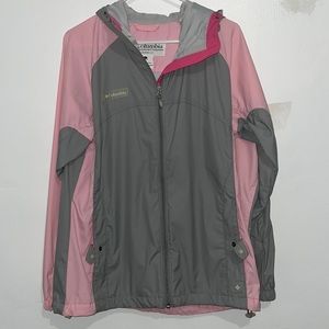 Size L Womens Pink and Grey Columbia Jacket Coat